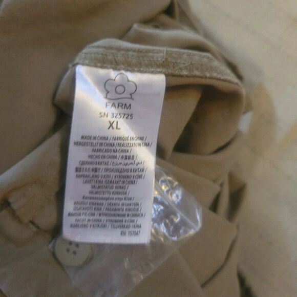 FARM RIO Olive Green Cotton Utility Camp Harem Drawstring Pants Jumpsuit XL - Picture 11 of 14